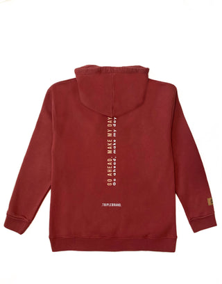 Hoodie make my day .burgundy.